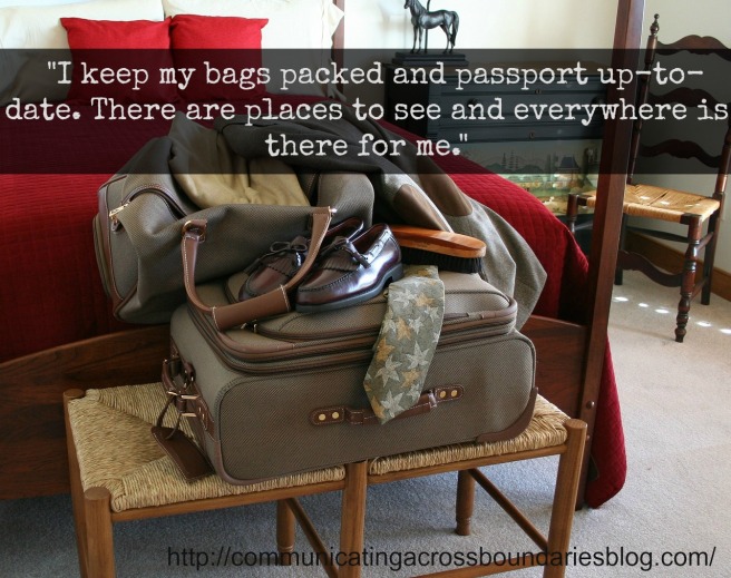 suitcase with quote